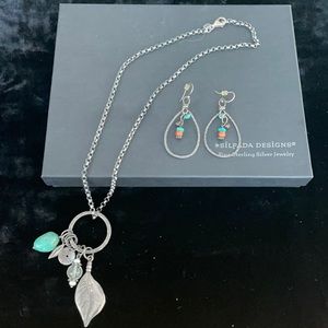 Silpada Silver, Turquoise Necklace and Earring Set